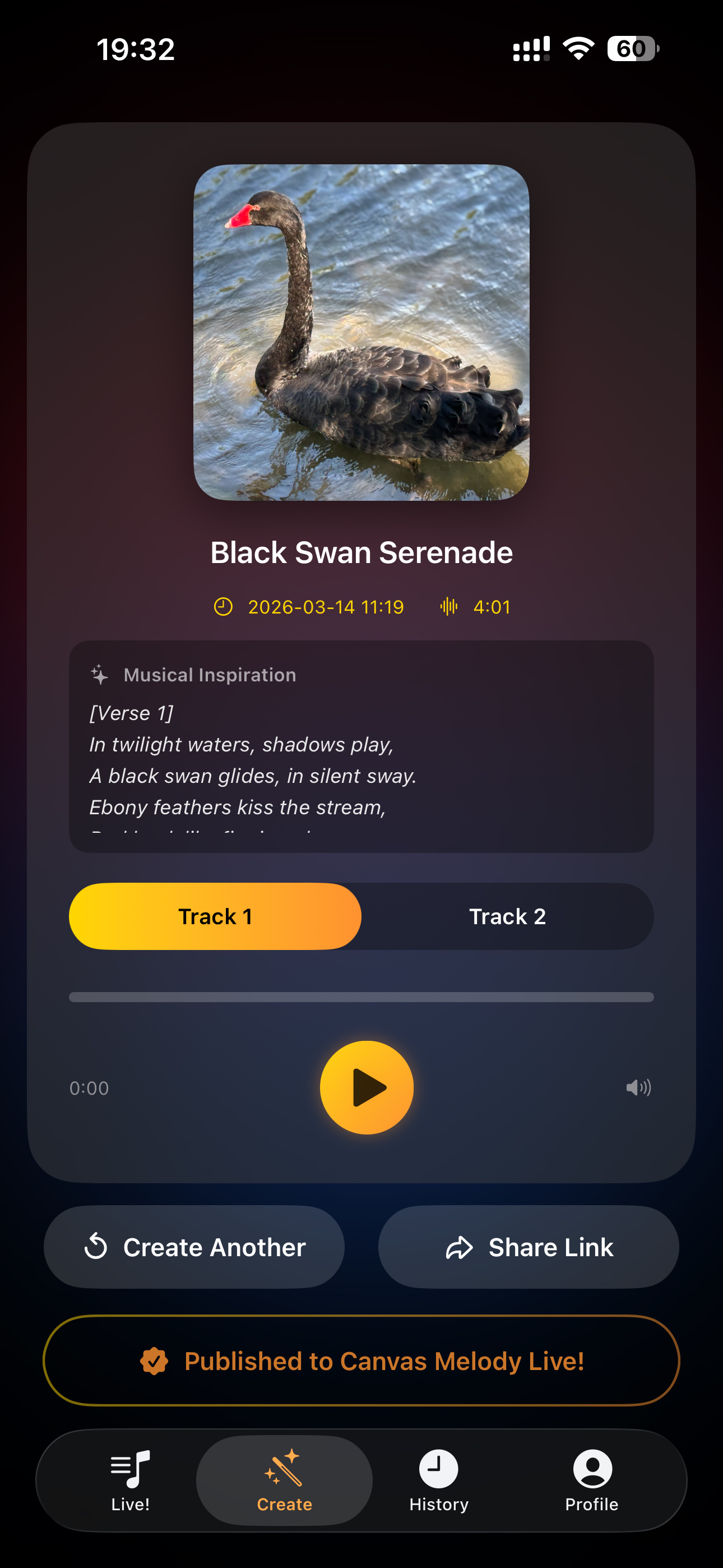 Immersive AI Music Player and Dual Track Feature