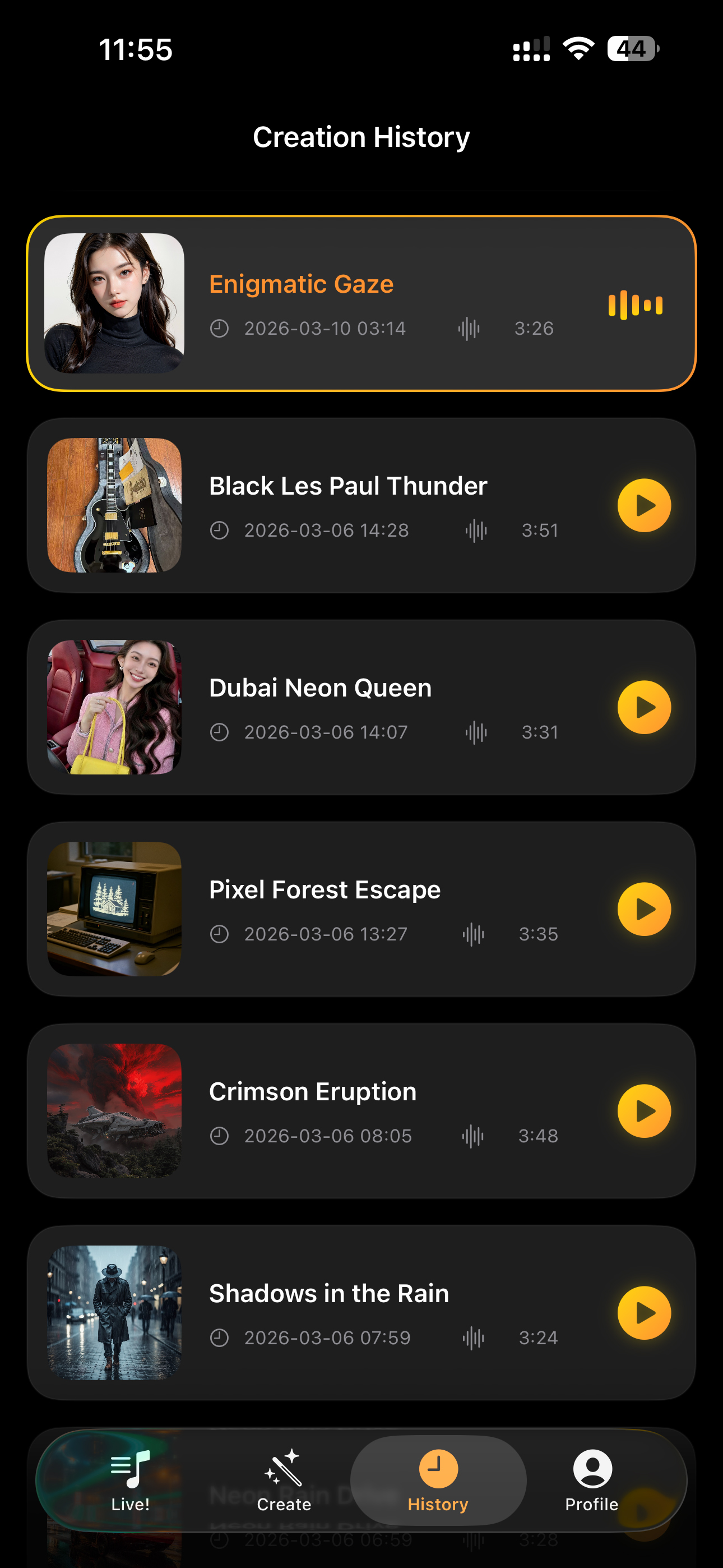 Personal History Collection of AI Music Masterpieces